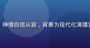 女优接受媒体专访，神情自信从容，背景为现代化演播室，体现职业成熟度